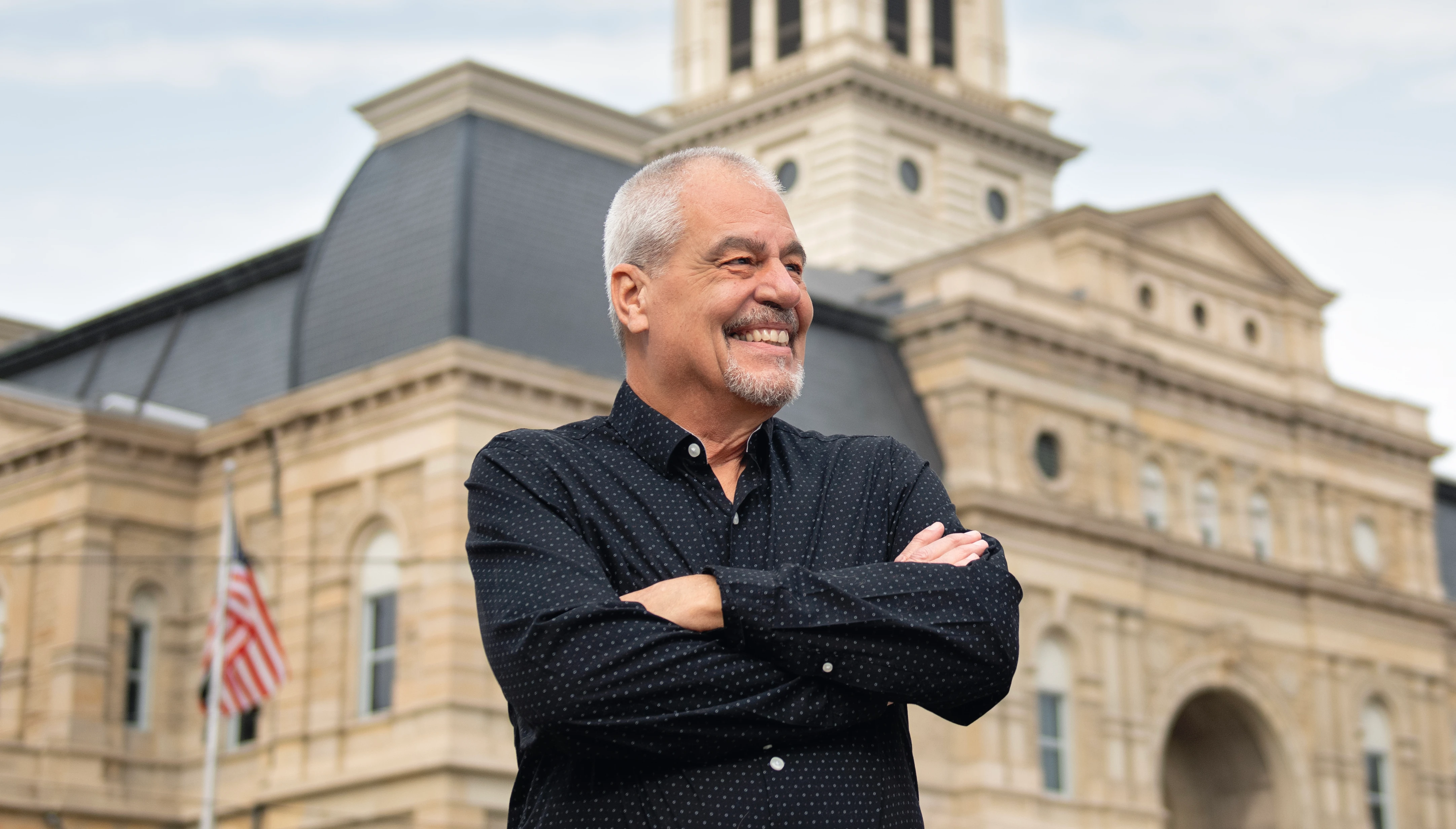 Jeff Givan in front of the Allen County Courthouse