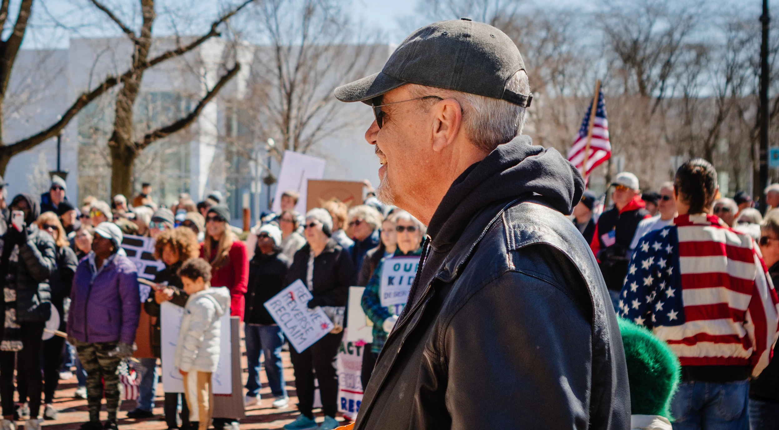 Jeff Givan speaking to a crowd at Lima town square